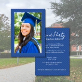 Invitation Graduation Striped Cap Gown Celebration Party