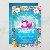 Invitation Graduation Summer Pool Party (Devant / Derrière)