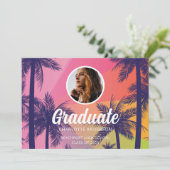 Invitation Graduation Tropical Palm Tree (Debout devant)
