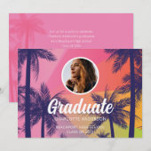 Invitation Graduation Tropical Palm Tree (Devant / Derrière)