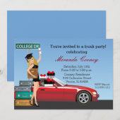 Invitation Graduation Trunk Party College Aller loin Blonde (Devant / Derrière)