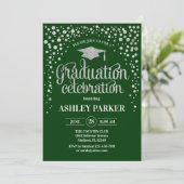 Invitation Graduation - Vert argenté (Debout devant)