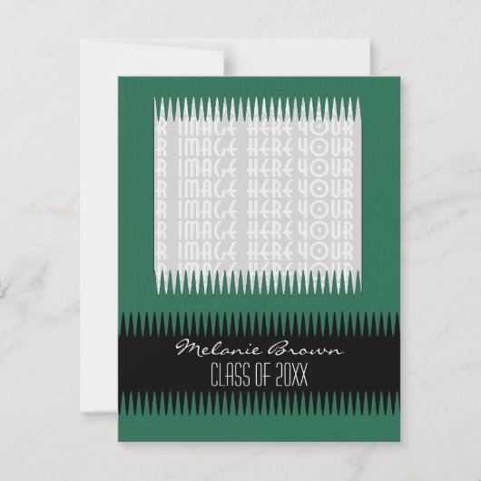 Invitation Graduation Vert foncé (Devant)