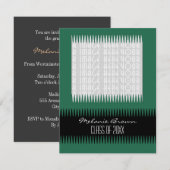 Invitation Graduation Vert foncé (Devant / Derrière)
