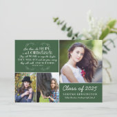 Invitation Graduation verte Bible Verse Photo Collage (Debout devant)