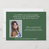 Invitation Graduation verte Bible Verse Photo Collage (Dos)