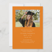 Invitation Graduation Vertical Orange Photo (Dos)