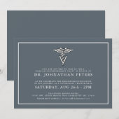 Invitation Graduation vétérinaire minimale|Invitation de retr (Devant / Derrière)