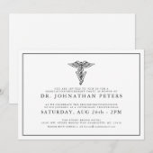 Invitation Graduation vétérinaire minimale|Invitation de retr (Devant / Derrière)