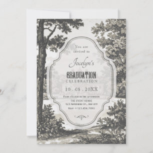 Invitation graduation vintage du jardin
