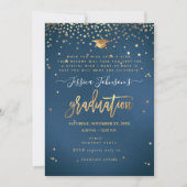 Invitation Graduation, Wish upon Stars Invitation, Bleu (Devant)