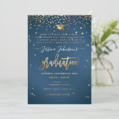 Invitation Graduation, Wish upon Stars Invitation, Bleu (Debout devant)