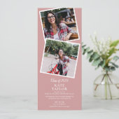 Invitation Gradué 4 Photo Dusty Rose Graduation Party (Debout devant)