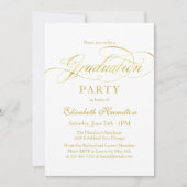 Invitation Gradué Elégant Faux Foil Grad Party (Devant)