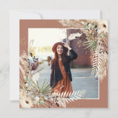 Invitation Gradué faveur pampas eucalyptus élégant photo (Dos)