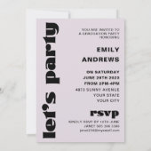 Invitation Gradué moderne violet arc et photo Grad Party (Dos)