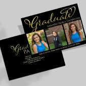 Invitation Gradué Multi Photo Black Gold Calligraphie