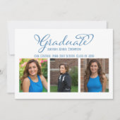 Invitation Gradué Multi Photo Simple Élégante Calligraphie (Devant)