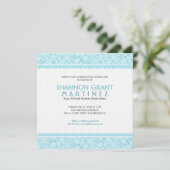Invitation graduel orné de couleur turquoise et bl (Debout devant)