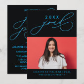 INVITATION GRADUELLE DE CALLIGRAPHIE WHIMSIQUE (Devant / Derrière)