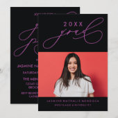 INVITATION GRADUELLE DE CALLIGRAPHIE WHIMSIQUE (Devant / Derrière)