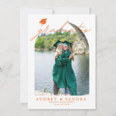 Invitation Gradués d'Arc moderne Double Graduation Party (Devant)