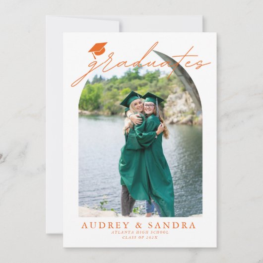 Invitation Gradués d'Arc moderne Double Graduation Party (Devant)