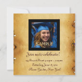 Invitation GRADUM MODÈLE PHOTO PARCHEMENT bleu cire Sceau (Dos)