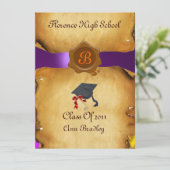 Invitation GRADUM MODÈLE PHOTO PARCHEMENT Cire Sceau (Debout devant)