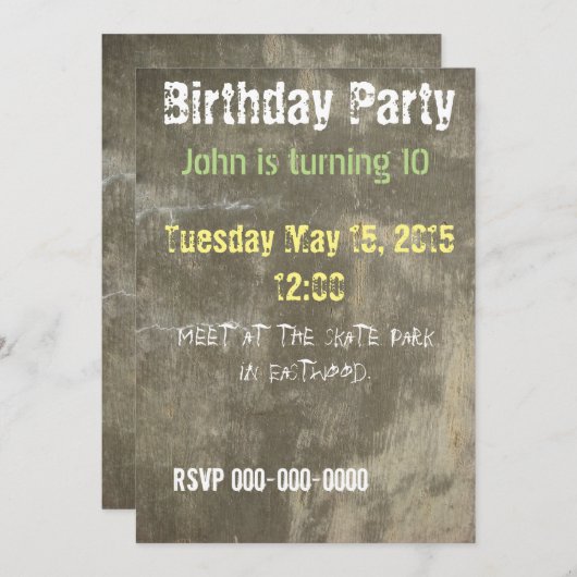 Invitation Graffiti (Devant / Derrière)