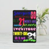 Invitation Graffiti 21ème sur le noir (Debout devant)