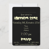 Invitation Graffiti 21ème sur le noir (Dos)