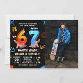 Invitation Graffiti 6 7 Meme Trend Six Seven Birthday Photo (Devant)
