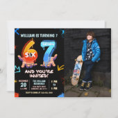 Invitation Graffiti 6 7 Meme Trend Six Seven Birthday Photo (Devant)