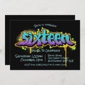 Invitation Graffiti Ado Seize (Devant / Derrière)