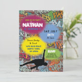 Invitation Graffiti Anniversaire Art Dance Spray Paint (Debout devant)