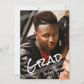 Invitation Graffiti Art Lettré à la main GRAD Photo Graduatio (Devant)