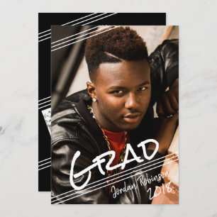 Invitation Graffiti Art Lettré à la main GRAD Photo Graduatio