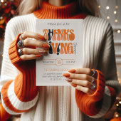 Invitation Graffiti blanc moderne Thanksgiving automne automn