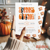 Invitation Graffiti blanc moderne Thanksgiving automne automn