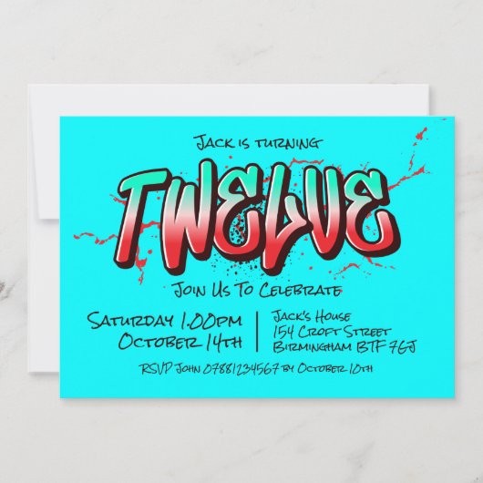 Invitation Graffiti Clair Douze (Devant)