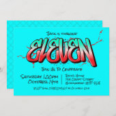 Invitation Graffiti Clair Eleven (Devant / Derrière)