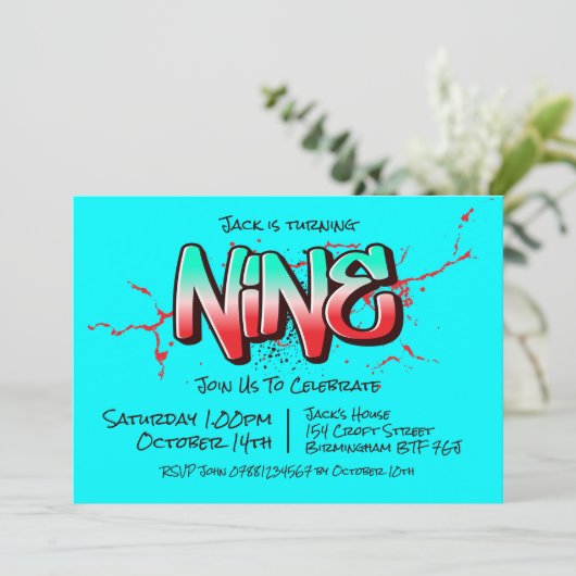 Invitation Graffiti Clair Neuf (Debout devant)