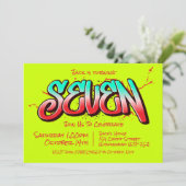 Invitation Graffiti Clair Sept (Debout devant)