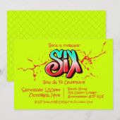 Invitation Graffiti Clair Six (Devant / Derrière)