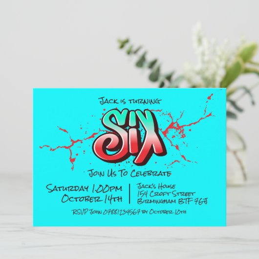 Invitation Graffiti Clair Six (Debout devant)