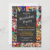 Invitation Graffiti collage mur avec tableau (Devant)