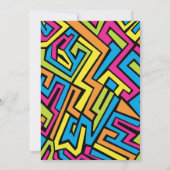 Invitation Graffiti de rue en néon coloré fête d'anniversaire (Dos)