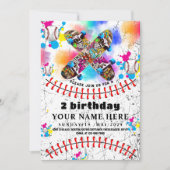 Invitation Graffiti de skateboard de baseball coloré party (Devant)