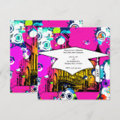 Invitation graffiti de ville urbaine peinture splatter gradua (Devant / Derrière)